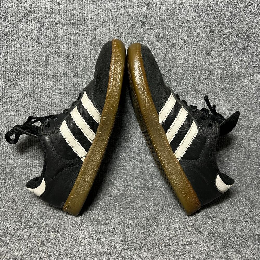 Adidas Samba Sneakers Mens US 5.5 Black Leather Low Top Lace Up Casual Shoes - Picture 8 of 11